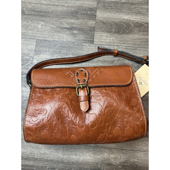 Patricia Nash Tooled Italian Leather Purse Crossbody Strap Color Florence - Picture 2 of 16